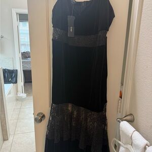 bebe Black and Silver Maxi Dress
